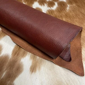 Cognac 4/5 oz Cow VEG TANNED Leather Waxed Pull up Double Shoulder 8-9 SF - Picture 1 of 5
