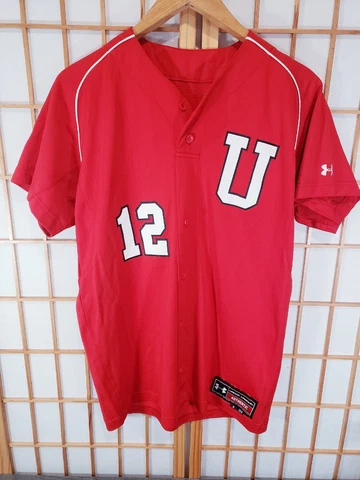 Utah Utes Under Armour Button Down Baseball #12 Jersey 2010  Men's Medium Cover
