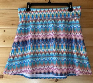 Title Nine Women's Size Small Foldover Skirt Swim Coverup Multicolor Geometric - Picture 1 of 10