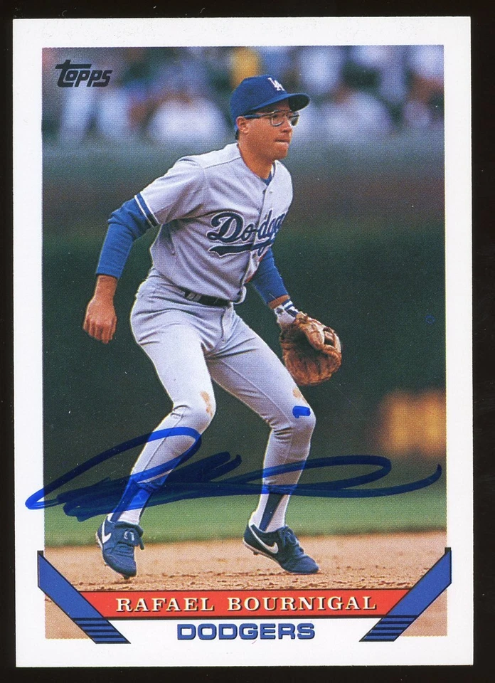 1993 Topps RAFAEL BOURNIGAL Signed Card autograph AUTO DODGERS - Image 1 of 1