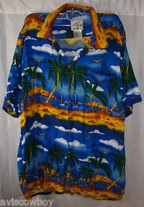 Coconut Pier Palm Tree Segelboot Strand Hawaii Aloha Camp Hemd Herren 2XL  - Bild 1 von 5