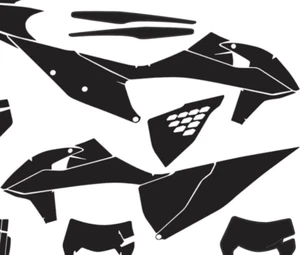 GRAPHICS TEMPLATE KTM EXC XC XCF 2020 - 2021 Vector AI PDF Scale 1: - Picture 1 of 3