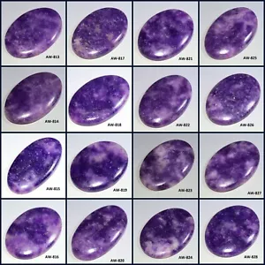 BULK LOT NATURAL SUNSTONE FIRE PURPLE LEPIDOLITE OVAL CABOCHON GEMSTONE AW- - Picture 1 of 18