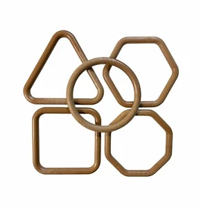 25 Macrame Rings, 5 of each, Round, Square, Hexagon, Octagon & Triangle. S7787 - Picture 1 of 3