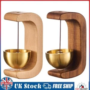 Solid Wood Wind Chime C-Shaped Entrance Door Bell Wireless for Housewarming Gift - Picture 1 of 11