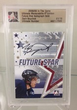 2008-09 ITG Ultimate Memorabilia Future Stars Autographs Gold Zach Boychuk 1/10