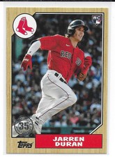 Jarren Duran Rookie Card 2022 Topps Series 1 RC 1987 Boston Red Sox