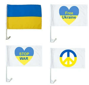 Autofahne Ukraine Autoflagge Free Ukraine Stop War Auto Fahne Autofahnen Flagge - Bild 1 von 5