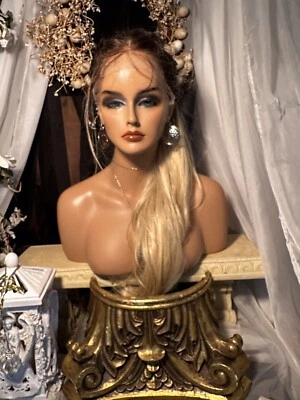 BEAUTIFUL VIKING BRAIDS! 28”Rooted Blonde, HH BLEND, Lace Front Wig! - Image 1 of 4