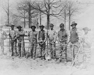 Group Of Prisoners Doing Yard Work 1890 Vintage 8x10 Reprint Of Old Photo - Picture 1 of 1