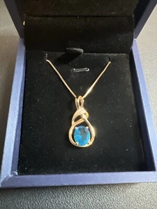 Infinity Pendant Necklace With Birthday Stone, Mothers Day, Birthday, Girl Gold - Picture 1 of 7