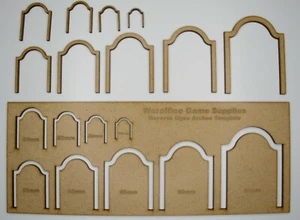 MDF REVERSO OGEE ARCOS PLANTILLA WARGAMES DND TRENES PAISAJE MODELO WARHAMMER - Imagen 1 de 2