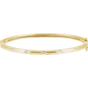 Diamant Scharnier Armreif 6" Armband in 14K Gelbgold (1/4 ct. tw.) - Bild 1 von 3