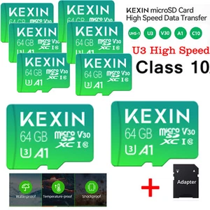 LOT 10 Pack Micro SD 64GB SDXC USH-1 U3 TF Memory Cards with Adapter For Camera - Picture 1 of 12