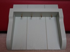 Handmade Wooden Key Rack with 4 Key Hooks Painted Green