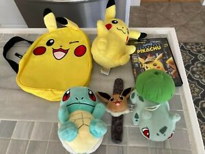 Pokémon Lot  -Stuffed Plush, Backpack, Movie, Slap Bracelet
