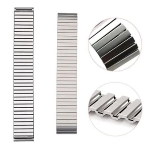 Elastic Polished Stainless Steel Bracelet Watch Band 14 16 18 20 22mm Matte - Picture 1 of 15