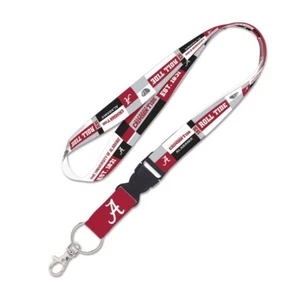 ALABAMA CRIMSON TIDE COLOR BLOCK LANYARD DETACHABLE BUCKLE NEW WINCRAFT 🐘 - Picture 1 of 1