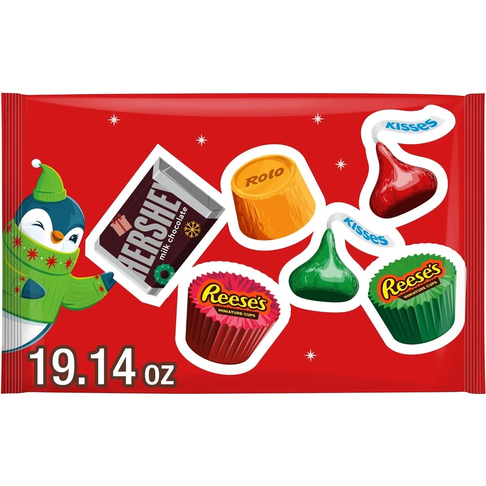 Hershey’s Reese’s Rolo Assorted Christmas Candy Variety Bag 19.14 oz | Holiday M