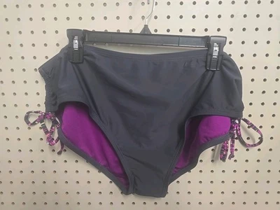 Parte inferior de bikini Everlast Sport para mujer gris/púrpura talla 24 W Foto 1 de 3