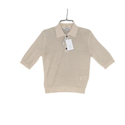 Nuevo Suéter Madewell Para Mujer XXS Crema Lino Fino Lotus Polo Manga Acanalada NV250 Foto 1 de 4