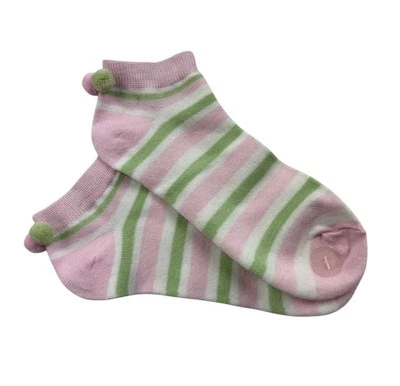 Носки для гольфа тенниса Pom Pom женские классические опрятные незаметные лодыжки розовые зеленые - Изображение 1 из 3
