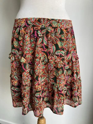 J.Crew Women’s Mini Skirt Size Small Floral Print Lined Ruffle Summer Casual - Image 1 of 4