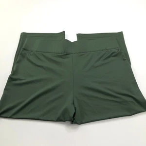 Susan Graver XL (Fit 40W 24L) Pull On High Rise Elastic Waist Pants Green - Picture 1 of 9
