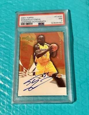 2001 Topps Certified SHAQUILLE O'NEAL Autograph LA LAKERS PSA 7 - Image 1 of 2
