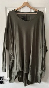 rundholz black label Tunika Kleid S Small Khaki Grün T-Shirt Baumwolle Oversize - Bild 1 von 6
