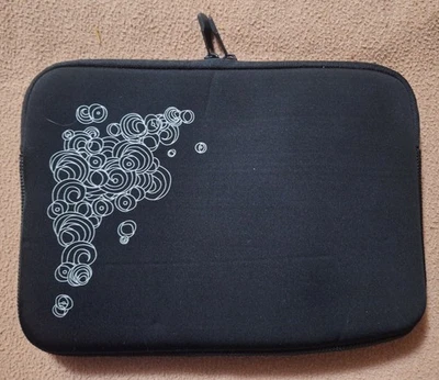 HP TABLET SLEEVE Black Neoprene Bag for 8" x 11" Electronics NOS Swirl Design  - Image 1 of 3