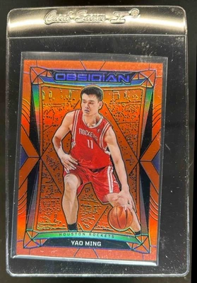 2023-24 Obsidian Yao Ming Grabado Eléctrico Naranja Inundación #42/99 Cohetes Foto 1 de 2