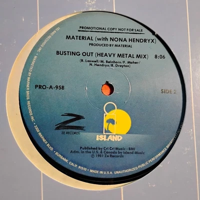 Material With Nona Hendryx – Busting Out 12" 1981 ELECTRO SYNTH DISCO FUNK - Image 1 of 2