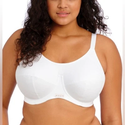 Sujetador deportivo Elomi Energise High Impact con aros figura completa blanco 34D Foto 1 de 4