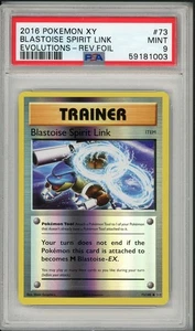 2016 Pokemon XY Evolutions Blastoise Spirit Link Reverse Foil Holo #73 PSA 9 - Picture 1 of 2