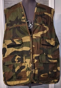 NORTHWEST TERRITORY CAMO HUNTING VEST MENS XL WOODLAND PLUS CAMOUFLAGE HUNT - Picture 1 of 20