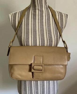 Bolsa de ombro Giani Bernini bege/camelo cor couro genuíno - Imagem 1 de 4