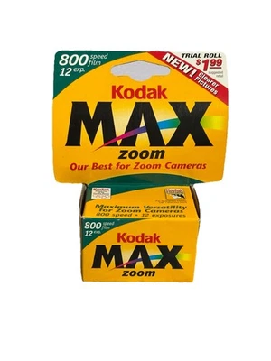 Kodak Max Zoom 800 Film 12 Exp 35mm Sealed Vintage Expired 11/2001 - Image 1 of 4