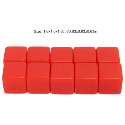 (Rot) 30 Stück 16Mm Würfel Set Sechsseitige Blanko Würfel Schreiben Auf Würfel - Bild 1 von 4