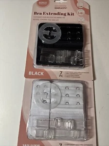 Sheer Simplicity Bra Extending Kit 7pc Wh/Blk Extension Convertible Clip Straps - Picture 1 of 10