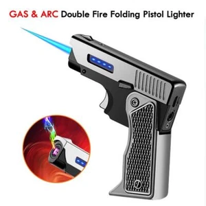 Winddicht gaselektrisch Plasma Typ C USB wiederaufladbares Lichtbogenfeuerzeug klappbar - Bild 1 von 15