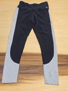 Victoria's Secret PINK Yoga Leggings Silver Sequin Logo Bling Black & Gray Sz S - Imagen 1 de 9