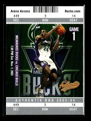 2003-04 Fleer Authentix #22 Desmond Mason Milwaukee Bucks - Image 1 of 2
