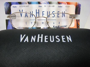 VAN HEUSEN EYEGLASS FRAMES Style   STEWART GOLD 51-20-140  With Generic Case - Picture 1 of 5
