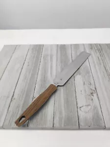 Vintage EKCO Cake Icing Spatula Stainless Steel Wood Grain Handle USA 12" - Picture 1 of 7