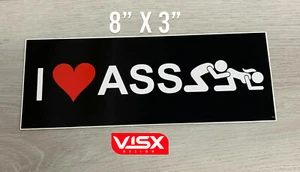 I love ass Bumper Sticker Funny JDM tailgate sex figure stick eating poop butt - Bild 1 von 1