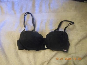 10-22 PINK BY VICTORIA'S SECRET / 32A / DATE PUSH UP / LACED / BLACK 🖤🖤🖤🖤🖤 - Picture 1 of 3