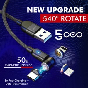 MAX 3.0 A FAST CHARGING 540° FREE ROTATION / CABLE DE CARGA RAPIDA.. - Photo 1 sur 4