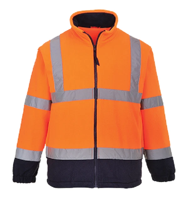 CLASS 3:2 HIGH VISIBILITY TWO TONE FLEECE JACKET w REFLECTIVE TAPE M & L UF301 * - Image 1 of 1