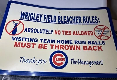 MLB Authentic Wrigley Field Bleacher Rules Sign - Image 1 of 4